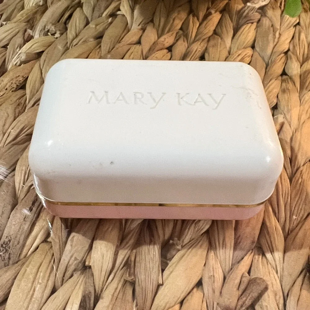 Mary Kay Soap Dish Compact Travel‎ Case Vanity Container Pink Gold Trim